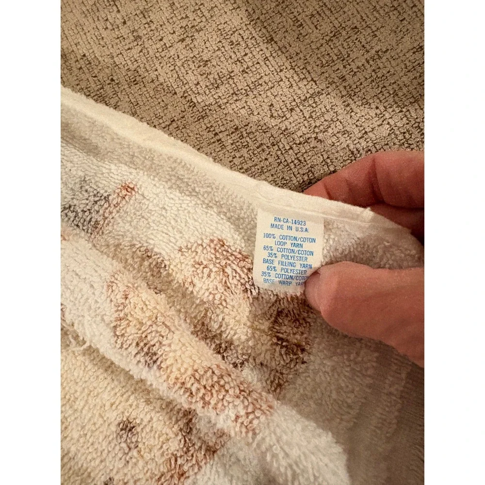 Vintage Mushroom Bread‎ Hanging Kitchen Towel Brown Crochet Topper Made in USA